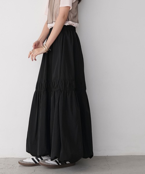 forksy.(フォルクシー)の「【forksy.】ティアードバルーンスカート(スカート・レディース・チャコールグレー/ブラック/アイボリー・FREE)」の7枚目の写真