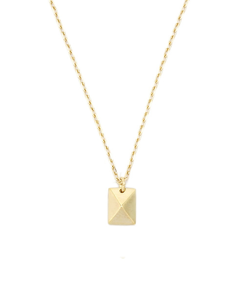 SCALA（スカラ）の「【SCALA/スカラ】スタッズ四角ネックレス/made in JAPAN（日本製）（ネックレス・レディース・アンティークゴールド/ゴールド・FREE）」の2枚目の写真