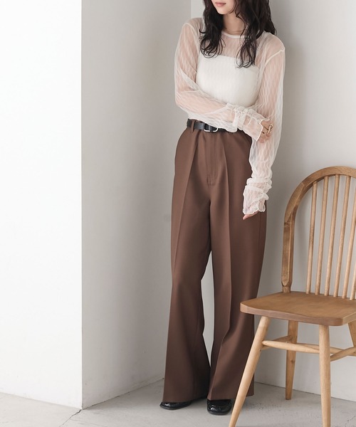 forksy.】プリーツシアーシャーリングスリーブトップス forksy.│MONO