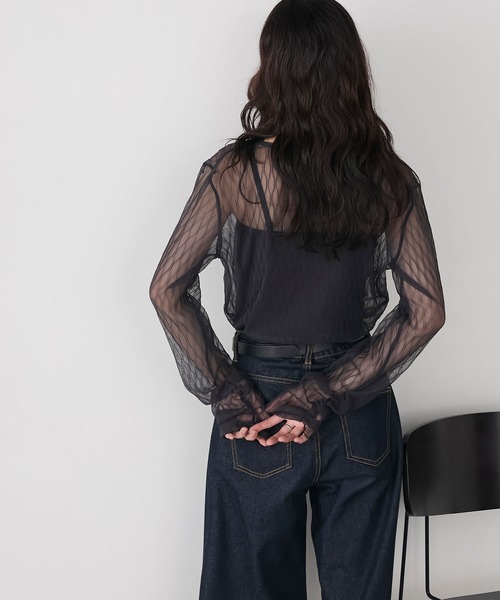 forksy.】プリーツシアーシャーリングスリーブトップス forksy.│MONO