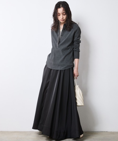 CHIC STYLE（シックスタイル）の「サーマルヘンリーネックプルオーバー＜大きいサイズ有＞シックスタイル（Tシャツ/カットソー・レディース・モカ/杢グレー/ブラック・5L/4L/3L/LL/L/M）」の17枚目の写真