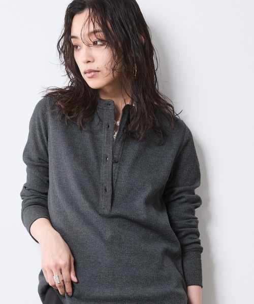 ゴーシュ　シックサーマル　ヘンリーネック　プルオーバー　グレー　サイズM ゴーシュ シックサーマル ヘンリーネック プルオーバー グレー