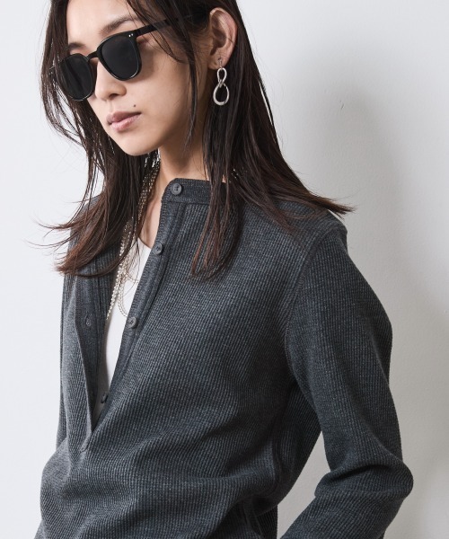 ゴーシュ　シックサーマル　ヘンリーネック　プルオーバー　グレー　サイズM 最終値下げ【美品】ゴーシュ シックサーマル ヘンリーネック