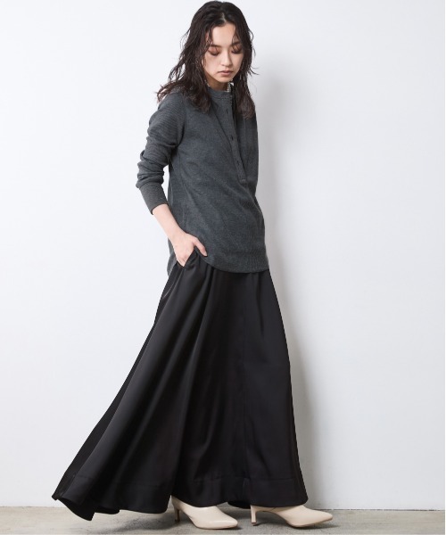 CHIC STYLE（シックスタイル）の「サーマルヘンリーネックプルオーバー＜大きいサイズ有＞シックスタイル（Tシャツ/カットソー・レディース・モカ/杢グレー/ブラック・5L/4L/3L/LL/L/M）」の14枚目の写真