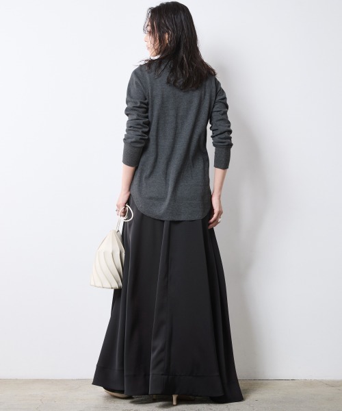 CHIC STYLE（シックスタイル）の「サーマルヘンリーネックプルオーバー＜大きいサイズ有＞シックスタイル（Tシャツ/カットソー・レディース・モカ/杢グレー/ブラック・5L/4L/3L/LL/L/M）」の15枚目の写真