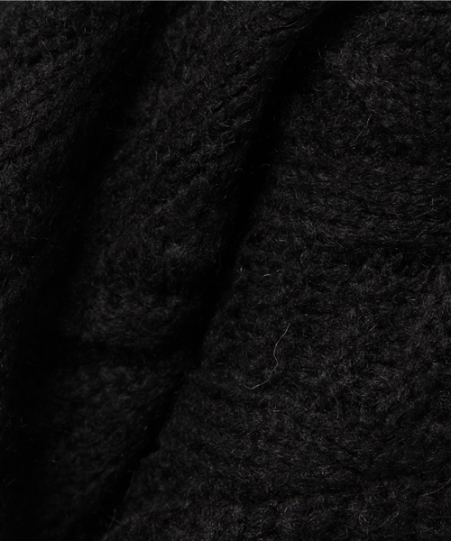 DouDou(ドゥドゥ)の「【DouDou】モヘア混ローゲージ地柄ニット(ニット/セーター・レディース・オフホワイト/ブラック・MEDIUM)」の9枚目の写真