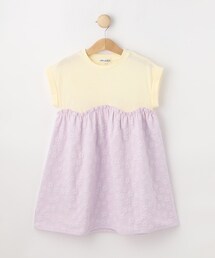 【100-120cm】フラワージャガードドッキングワンピース