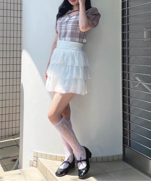 abc une face(アーベーセーアンフェイス)の「フロントアキパイピングニット(ニット/セーター・レディース・ブラック系その他/ホワイト/ピンク系その他・FREE)」の11枚目の写真