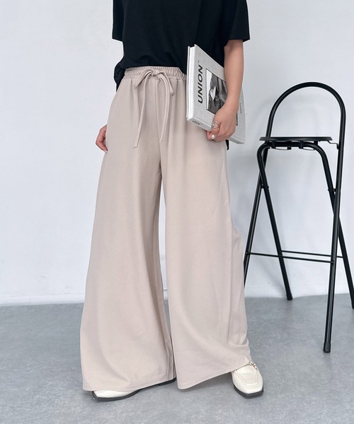 AS KNOW AS plus（アズノゥアズプラス）の「♪セミワイド ストレッチイージーパンツ（その他パンツ・レディース・アイボリー/ブラック/モカ/ブラウン系/ブラック系その他/ブラック系・FREE）」の13枚目の写真