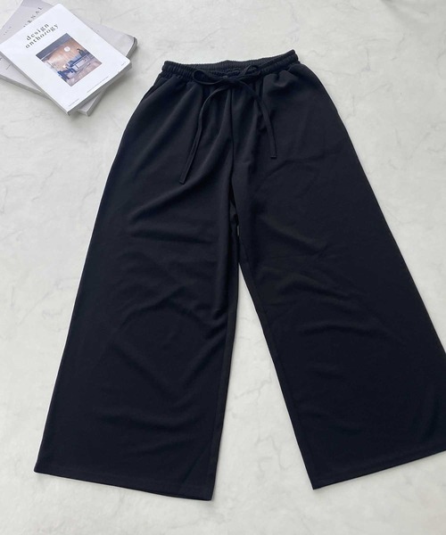 AS KNOW AS plus（アズノゥアズプラス）の「♪セミワイド ストレッチイージーパンツ（その他パンツ・レディース・アイボリー/ブラック/モカ/ブラウン系/ブラック系その他/ブラック系・FREE）」の19枚目の写真