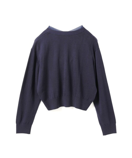 mizuiroind（ミズイロインド）の「mizuiro ind シフォンフリルVネックカーディガン（カーディガン/ボレロ・レディース・チャコールグレー/ブラック/ネイビー・FREE）」の21枚目の写真