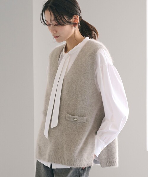 ヘアリー ニット ベスト（ベスト）｜green label relaxing