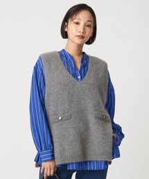 green label relaxing（グリーンレーベルリラクシング）の「ヘアリー ニット ベスト（ベスト）」