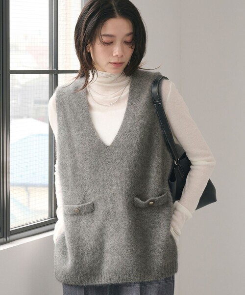 ヘアリー ニット ベスト（ベスト）｜green label relaxing（グリーン