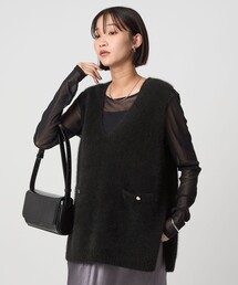 green label relaxing | ヘアリー ニット ベスト(ベスト)