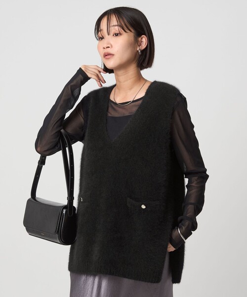 セール】ヘアリー ニット ベスト（ベスト）｜green label relaxing