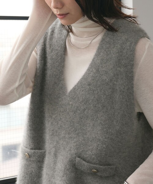 セール】ヘアリー ニット ベスト（ベスト）｜green label relaxing