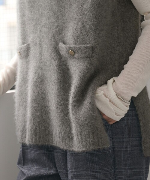 ヘアリー ニット ベスト（ベスト）｜green label relaxing（グリーン