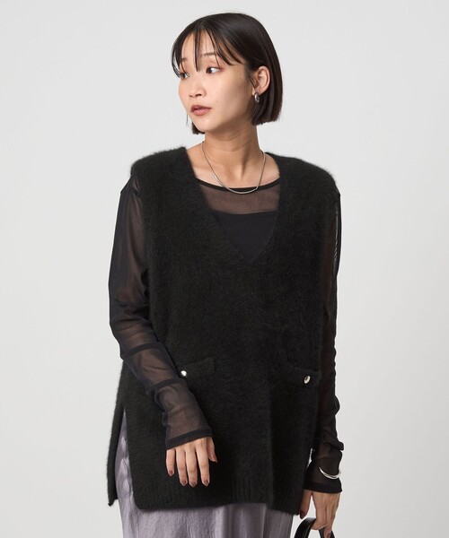 セール】ヘアリー ニット ベスト（ベスト）｜green label relaxing