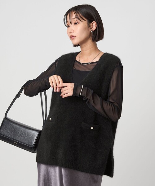 ヘアリー ニット ベスト ヘアリー ニット ベスト｜グリーンレーベル リラクシングの通販｜&mall