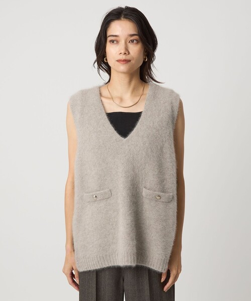ヘアリー ニット ベスト ヘアリー ニット ベスト｜グリーンレーベル リラクシングの通販｜&mall
