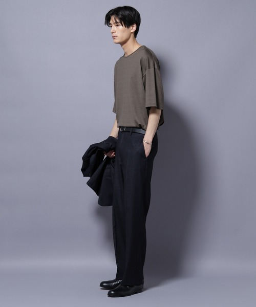 NANO universe（ナノユニバース）の「「N TROUSERS PREMIUM」ウールデニムストレートパンツ/STRETCH(セットアップ可)（スラックス・メンズ・ブラック/ネイビー・S/L/M）」の6枚目の写真