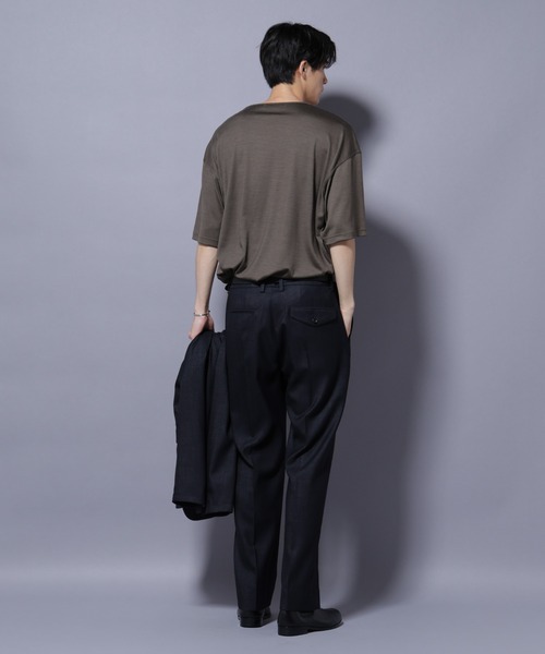 NANO universe（ナノユニバース）の「「N TROUSERS PREMIUM」ウールデニムストレートパンツ/STRETCH(セットアップ可)（スラックス・メンズ・ブラック/ネイビー・S/L/M）」の9枚目の写真