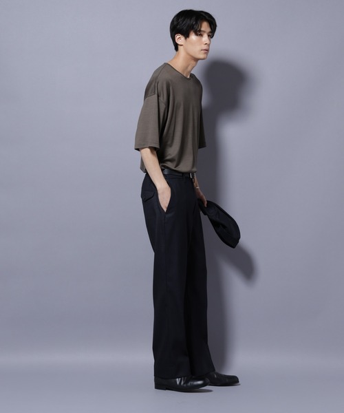 NANO universe（ナノユニバース）の「「N TROUSERS PREMIUM」ウールデニムストレートパンツ/STRETCH(セットアップ可)（スラックス・メンズ・ブラック/ネイビー・S/L/M）」の7枚目の写真