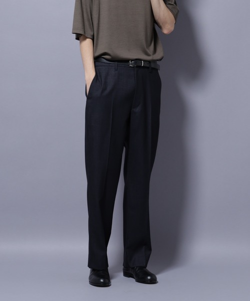 NANO universe（ナノユニバース）の「「N TROUSERS PREMIUM」ウールデニムストレートパンツ/STRETCH(セットアップ可)（スラックス・メンズ・ブラック/ネイビー・S/L/M）」の3枚目の写真