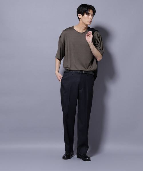 NANO universe（ナノユニバース）の「「N TROUSERS PREMIUM」ウールデニムストレートパンツ/STRETCH(セットアップ可)（スラックス・メンズ・ブラック/ネイビー・S/L/M）」の5枚目の写真