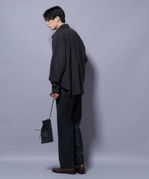 NANO universe（ナノユニバース）の「「N TROUSERS PREMIUM」ウールデニムストレートパンツ/STRETCH(セットアップ可)（スラックス・メンズ・ブラック/ネイビー・S/L/M）」の16枚目の写真