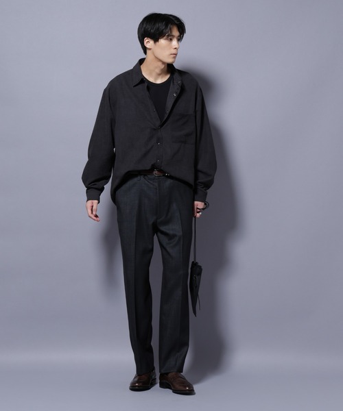 NANO universe（ナノユニバース）の「「N TROUSERS PREMIUM」ウールデニムストレートパンツ/STRETCH(セットアップ可)（スラックス・メンズ・ブラック/ネイビー・S/L/M）」の14枚目の写真