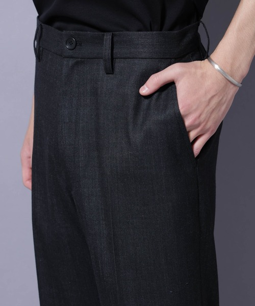 NANO universe（ナノユニバース）の「「N TROUSERS PREMIUM」ウールデニムストレートパンツ/STRETCH(セットアップ可)（スラックス・メンズ・ブラック/ネイビー・S/L/M）」の20枚目の写真