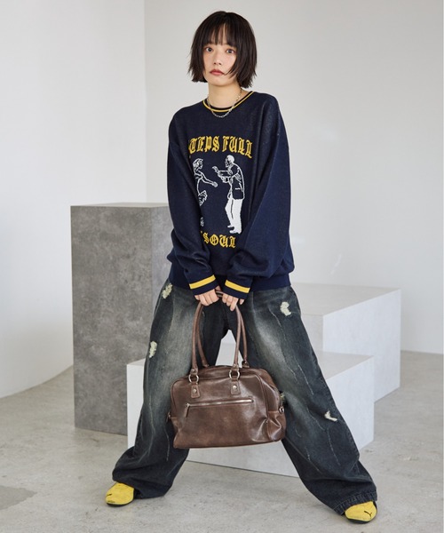 PBLIM（ページボーイリム）の「《UNISEX》ダンシングニット（ニット/セーター・レディース・グレー/ネイビー・FREE）」の17枚目の写真