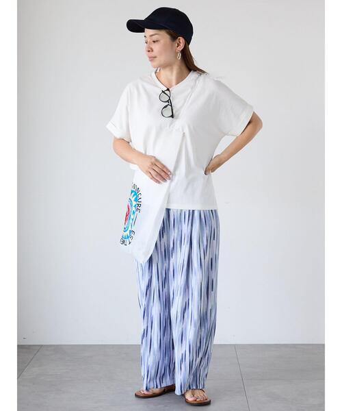 Lugnoncure(ルノンキュール)の「【接触冷感】ロールスリーブトップス(Tシャツ/カットソー・レディース・ブラウン/オフホワイト/チャコールグレー/ブルー・F)」の8枚目の写真