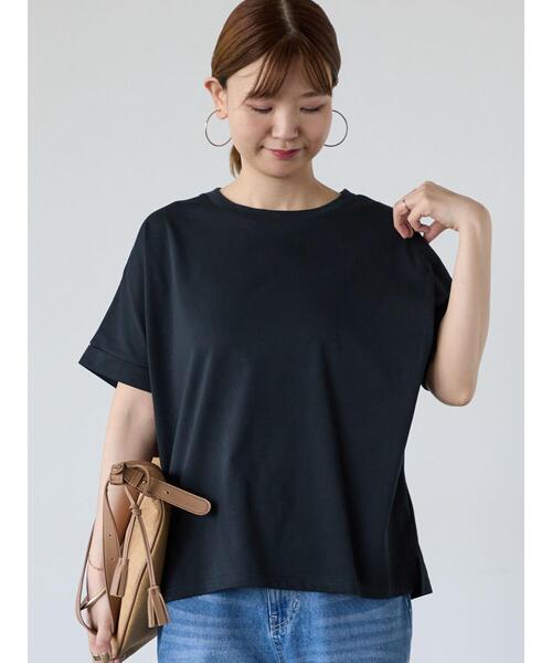 Lugnoncure(ルノンキュール)の「【接触冷感】ロールスリーブトップス(Tシャツ/カットソー・レディース・ブラウン/オフホワイト/チャコールグレー/ブルー・F)」の13枚目の写真