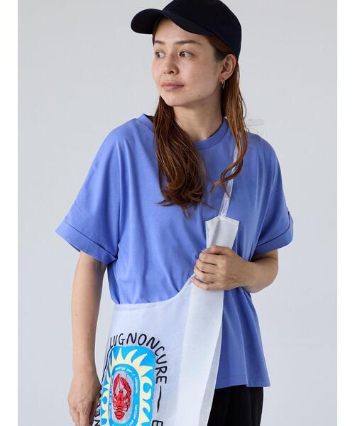 Lugnoncure(ルノンキュール)の「【接触冷感】ロールスリーブトップス(Tシャツ/カットソー・レディース・ブラウン/オフホワイト/チャコールグレー/ブルー・F)」の16枚目の写真