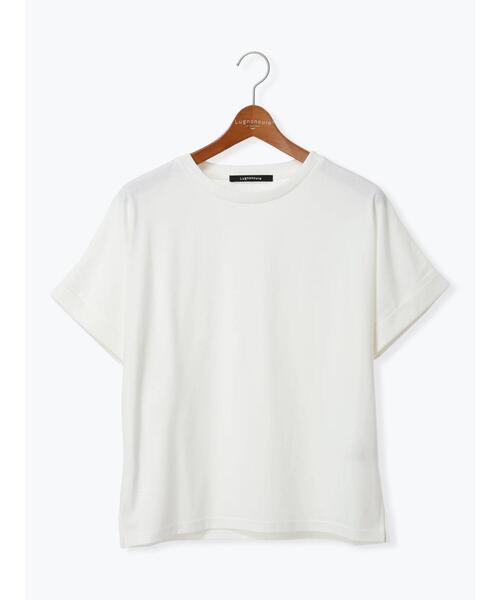 Lugnoncure(ルノンキュール)の「【接触冷感】ロールスリーブトップス(Tシャツ/カットソー・レディース・ブラウン/オフホワイト/チャコールグレー/ブルー・F)」の17枚目の写真