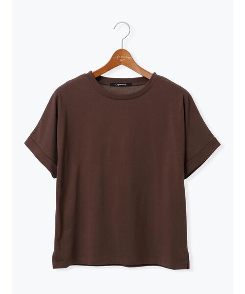 Lugnoncure(ルノンキュール)の「【接触冷感】ロールスリーブトップス(Tシャツ/カットソー・レディース・ブラウン/オフホワイト/チャコールグレー/ブルー・F)」の20枚目の写真