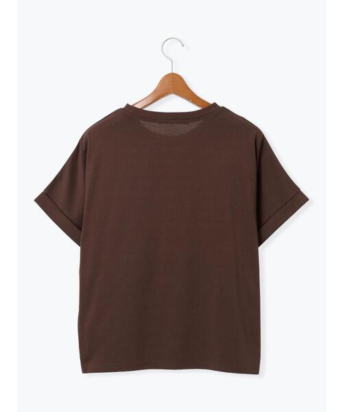 Lugnoncure(ルノンキュール)の「【接触冷感】ロールスリーブトップス(Tシャツ/カットソー・レディース・ブラウン/オフホワイト/チャコールグレー/ブルー・F)」の21枚目の写真