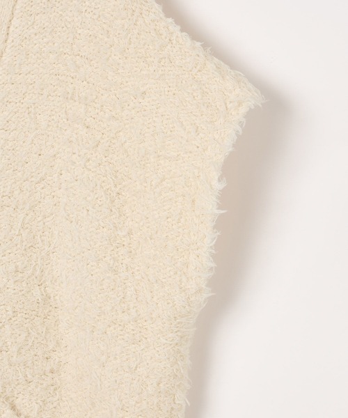 BAYFLOW（ベイフロー）の「[ロングシーズン活躍]シャギーニットベストカーディガン（ベスト・レディース・オフホワイト/グレー/ブラック・FREE）」の6枚目の写真