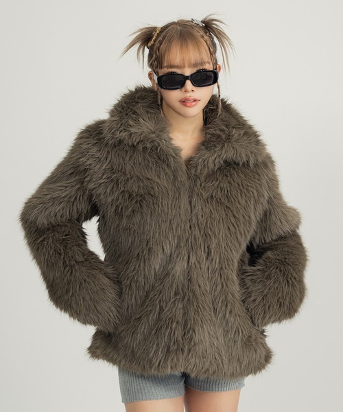 KMG 2wayスタンドカラーファーコート killin' me good Killin' me good - 2wayスタンドカラーファーコート made in INTER