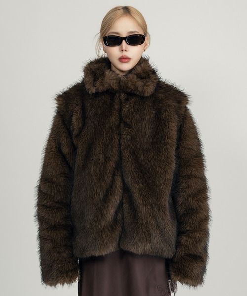 Killin' me good - 2wayスタンドカラーファーコート made in INTER