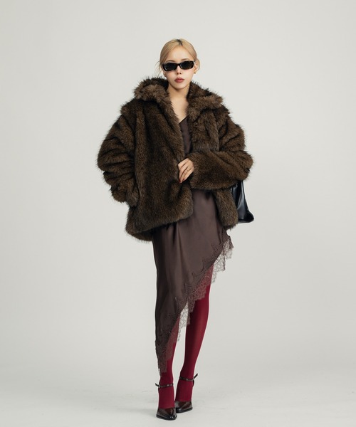 KMG 2wayスタンドカラーファーコート killin' me good Killin' me good - 2wayスタンドカラーファーコート made in INTER