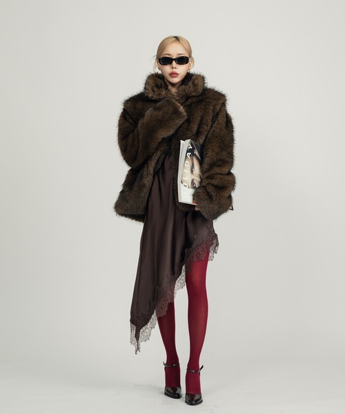 Killin' me good - 2wayスタンドカラーファーコート made in INTER