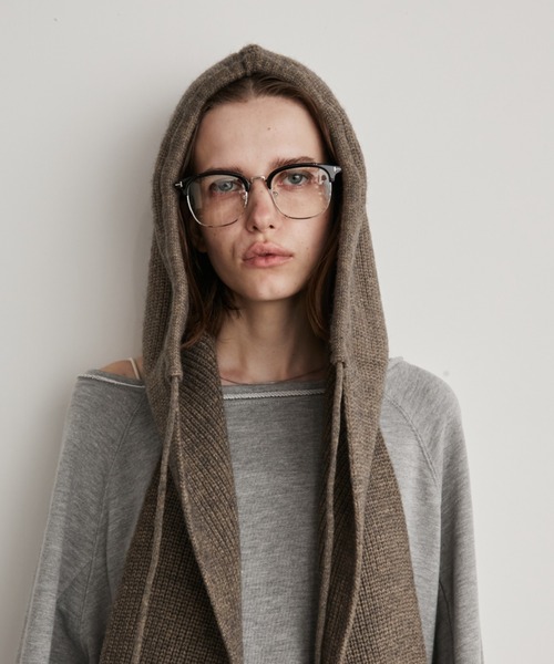 Auntie Rosa Holiday（アンティローザホリデー）の「アルパカタッチフライトニットキャップ（ニットキャップ/ビーニー・レディース・グレイッシュベージュ/チャコールグレー・FREE）」の2枚目の写真