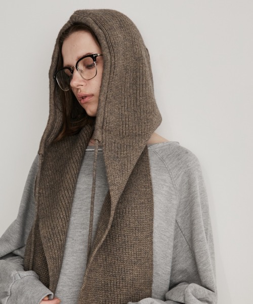 Auntie Rosa Holiday（アンティローザホリデー）の「アルパカタッチフライトニットキャップ（ニットキャップ/ビーニー・レディース・グレイッシュベージュ/チャコールグレー・FREE）」の10枚目の写真