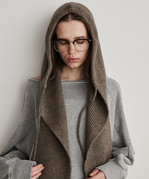 Auntie Rosa Holiday（アンティローザホリデー）の「アルパカタッチフライトニットキャップ（ニットキャップ/ビーニー・レディース・グレイッシュベージュ/チャコールグレー・FREE）」の8枚目の写真