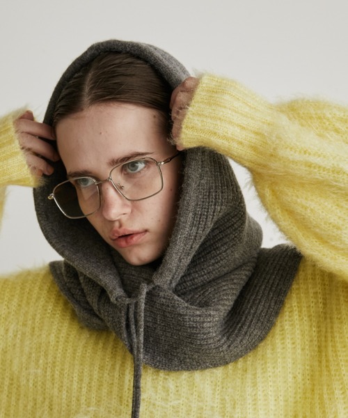 Auntie Rosa Holiday（アンティローザホリデー）の「アルパカタッチフライトニットキャップ（ニットキャップ/ビーニー・レディース・グレイッシュベージュ/チャコールグレー・FREE）」の14枚目の写真