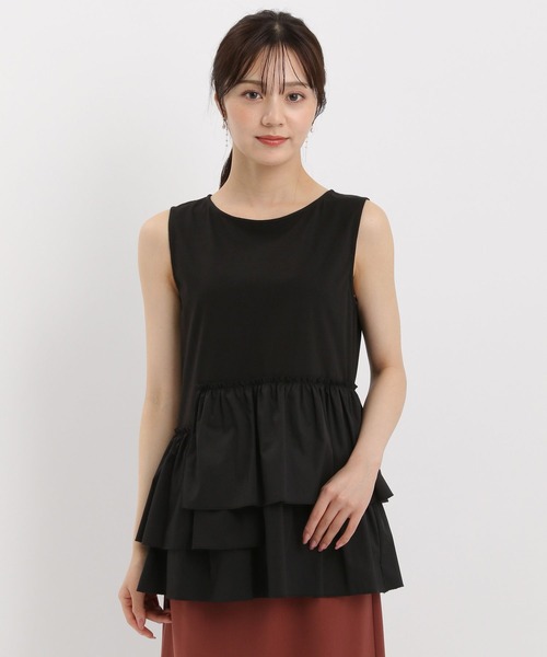 Andemiu（アンデミュウ）の「キリカエカットノースリーブ589239（Tシャツ/カットソー・レディース・ホワイト/ブラック・FREE）」の11枚目の写真